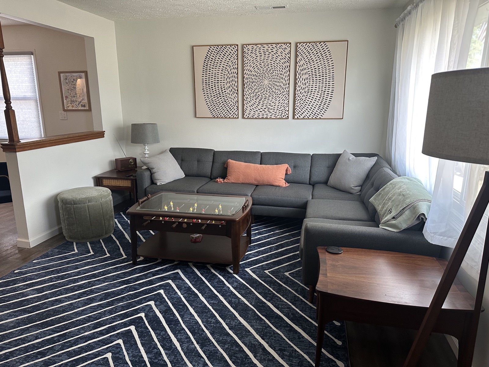 Mid-century inspired living room at Northfield Modern
